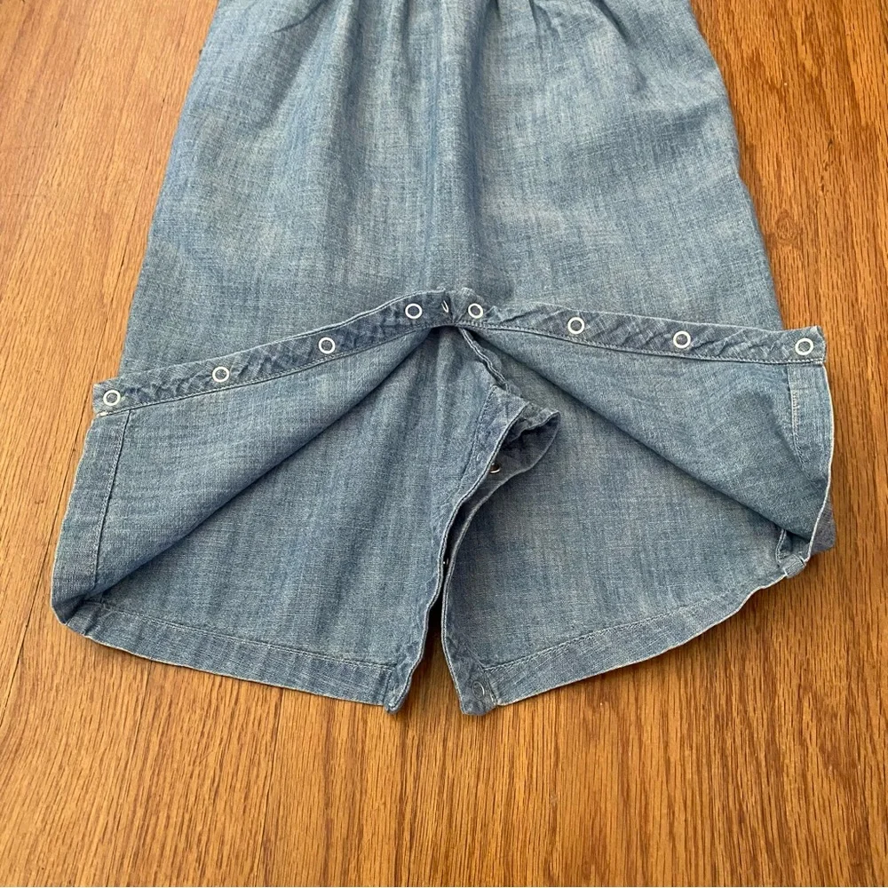 Ralph Lauren Indigo Chambray Blue Smocked Jumpsuit